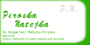 piroska matejka business card